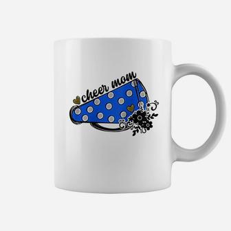 Cheer Mom Blue Megaphone With Heart Coffee Mug - Seseable