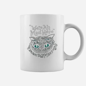 Cheshire Faced Cat Were All Mad Here Smile Coffee Mug - Seseable