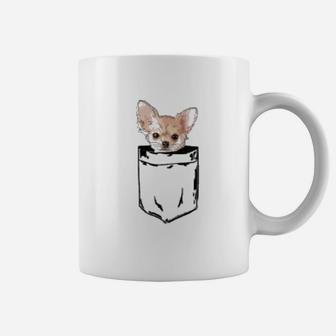 Chihuahua Puppy Dog In Pocket Funny Dog Coffee Mug - Seseable