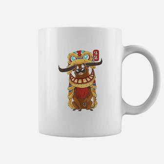 Chinese New Years For Men Dancing Ox Dragon Coffee Mug - Seseable