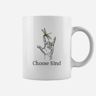 Choose Kind Dragonfly I Love You Asl Sign Language Deaf Coffee Mug - Seseable