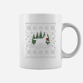 Christmas Black Labrador Silhouette Santa Hat Coffee Mug - Seseable