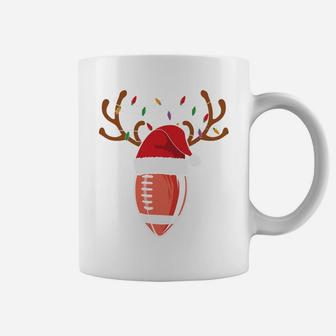 Christmas Football Sport Gift Santa Hat Reindeer Coffee Mug - Seseable