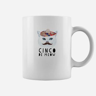 Cinco De Meow Funny Mexican De Mayo Cat Coffee Mug - Seseable