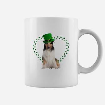 Collie Heart Paw Leprechaun Hat Irish St Patricks Day Gift For Dog Lovers Coffee Mug - Seseable