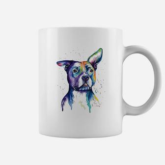 Colorful Pitbull Terrier Dog Lov Dad Mom Coffee Mug - Seseable