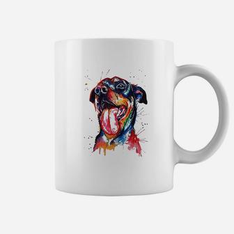Colorful Rottweiler Dog Lover Dad Mom Coffee Mug - Seseable