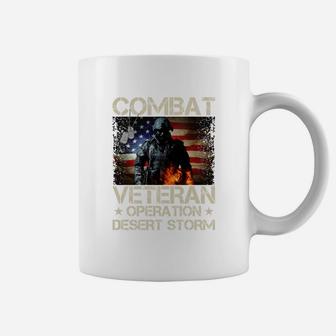 Combat Veteran Operation Desert Strom American Flag Coffee Mug - Seseable