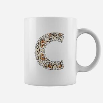 Cool Letter C Initial Name Leopard Cheetah Coffee Mug - Seseable