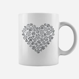 Cool Paws Print Heart For Dog Lovers Coffee Mug - Seseable