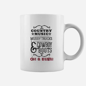 Country Music Muddy Trucks Cowboy Boots Coffee Mug | Seseable UK