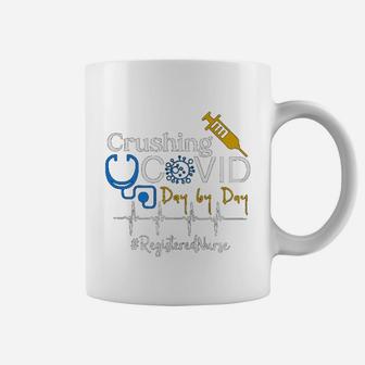 Crushing Dangerous Disease Day By Day Registered Nurse Coffee Mug - Seseable