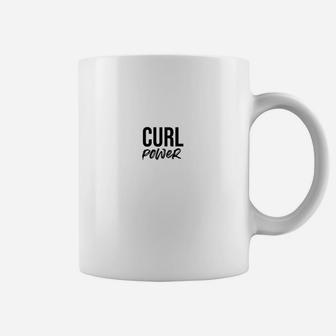 Curl Power Slogan Tassen in Weiß, Locken Stärke Mode Tee - Seseable
