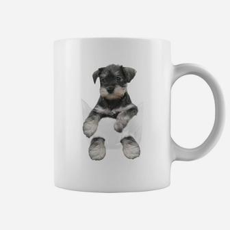 Cute Animals In Pocket, Schnauzer Puppy In Pocket Coffee Mug - Seseable