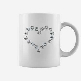 Cute Dog Paws Print Dog Gifts Paw Print Ornament Heart Love Coffee Mug - Seseable