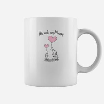 Cute Elephants Hearts Me And My Mommy Mother Child Coffee Mug - Seseable