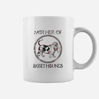 Cute Mother Of Basset Hounds Outfits Women Dog Lovers Gifts Coffee Mug - Seseable