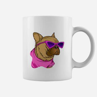 Cute Pug Dog Wearing Sunglasses Cool Pet Cartoon Animal Coffee Mug - Seseable
