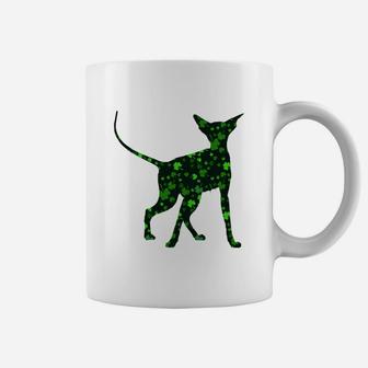 Cute Shamrock Peterbald Mom Dad Gift St Patricks Day Awesome Cat Lovers Gift Coffee Mug - Seseable