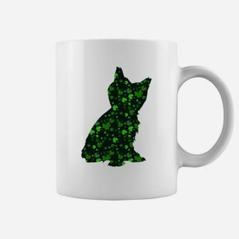 Cute Shamrock Yorkshire Terrier Mom Dad Gift St Patricks Day Awesome Dog Lovers Gift Coffee Mug - Seseable
