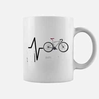 Cycling Heartbeat Cycling Themed Funny Cycling Lovers Coffee Mug - Seseable