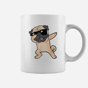 Dabbing Pug Dog Dab Animal Cool Sunglasses Cute Coffee Mug - Seseable