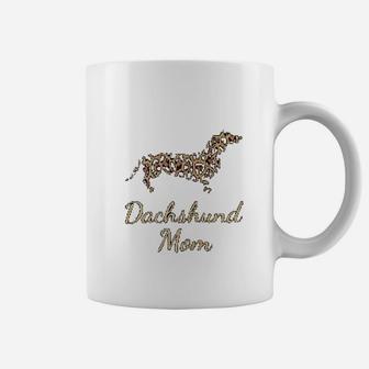 Dachshund Mom Leopard Print Dachshund Mom Gifts Coffee Mug - Seseable