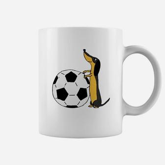 Dachshund Playing Soccer Light - Tshirt Coffee Mug - Seseable