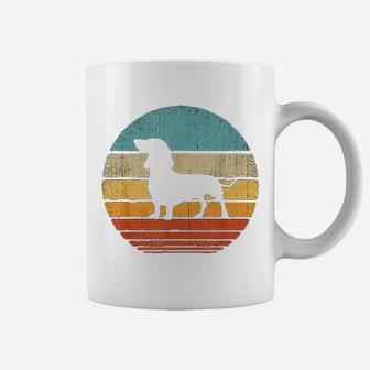 Dachshund Vintage Silhouette 60s 70s Retro Gifts Dog Lover Coffee Mug - Seseable