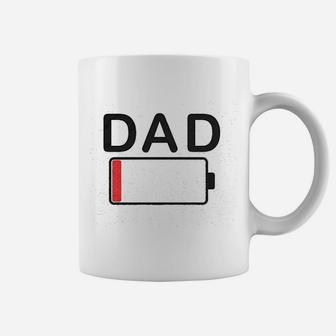 Dad Battery Low Funny Sarcastic Graphic Tired Parenting Fathers Day Coffee Mug - Seseable
