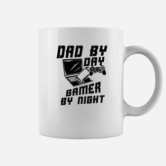 Dad By Day Gamer By Nigh Game Fathers Day Funny Gift Coffee Mug - Seseable
