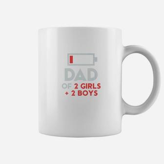 Dad Of 2 Girls 2 Boys Shirt Fathers Day Gift Daughter Son Coffee Mug - Seseable
