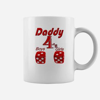Daddy 4s Vegas Dice Shows 2 Sons 2 Daughters Fathers Coffee Mug - Seseable