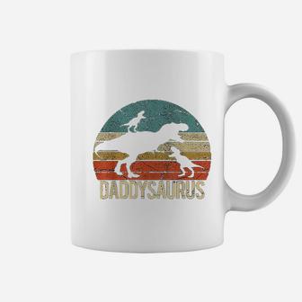 Daddy Dinosaur Daddysaurus 2 Two Kids Christmas Gift For Dad Coffee Mug - Seseable