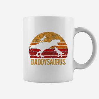 Daddy Dinosaur Daddysaurus 2 Two Kids Coffee Mug - Seseable