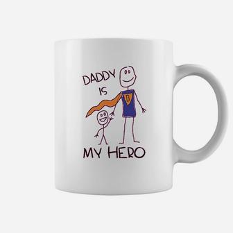 Daddy Is My Hero Drawing Super Dad Coffee Mug - Seseable