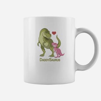 Daddysaurus Trex Father Baby Girl Dinosaurs Coffee Mug - Seseable