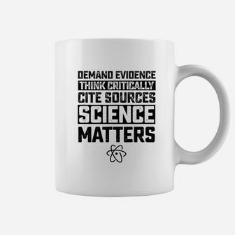 Deman Evidence Think Critically Cite Sources Science Matters Coffee Mug - Seseable