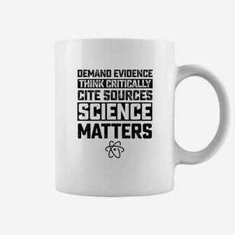 Deman Evidence Think Critically Cite Sources Science Matters Coffee Mug - Seseable