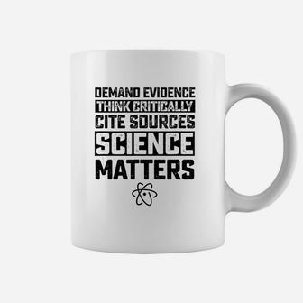 Deman Evidence Think Critically Cite Sources Science Matters Coffee Mug - Seseable