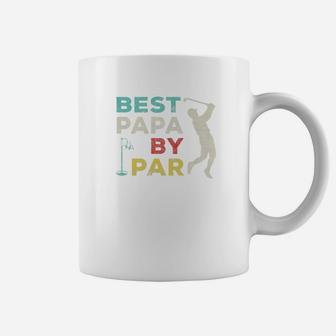 Distressed Golf Dad Lover Gift Best Papa By Par Coffee Mug - Seseable