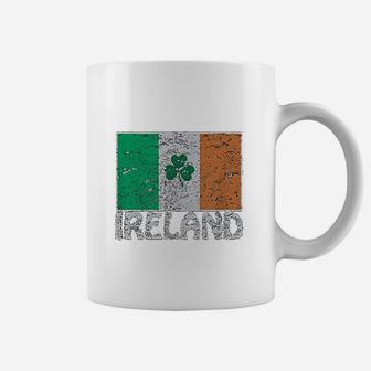 Distressed Ireland Flag Shamrock Cool Irish Flags Coffee Mug - Seseable