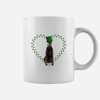 Doberman Heart Paw Leprechaun Hat Irish St Patricks Day Gift For Dog Lovers Coffee Mug - Seseable