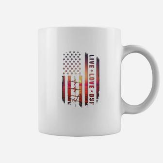 Dsp Live Love Usa American Flag Beach Sunset Nurse Coffee Mug - Seseable