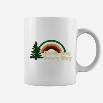 Earth Day Everyday Rainbow Pine Tree Design Coffee Mug - Seseable