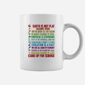 Earth Is Not Flat Vaccines Work Climate Change Science Coffee Mug - Seseable
