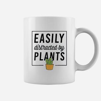 Easily Distracted By Plants Funny Plant Lover Christmas Coffee Mug - Seseable