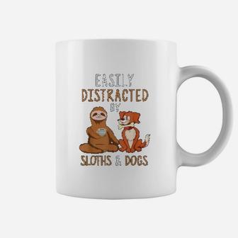 Easily Distracted By Sloths And Dogs Coffee Mug - Seseable