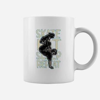 Eat Sleep Skate Skateboard Lover Skateboarding Coffee Mug - Seseable