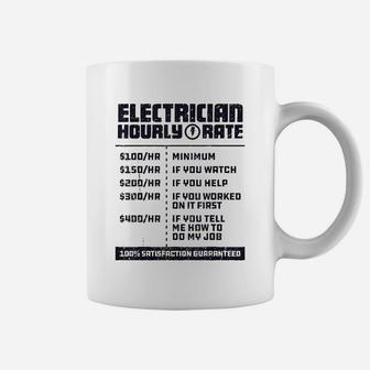 Electrician Hourly Rate Funny Lineman Dad Vintage Gifts Coffee Mug - Seseable